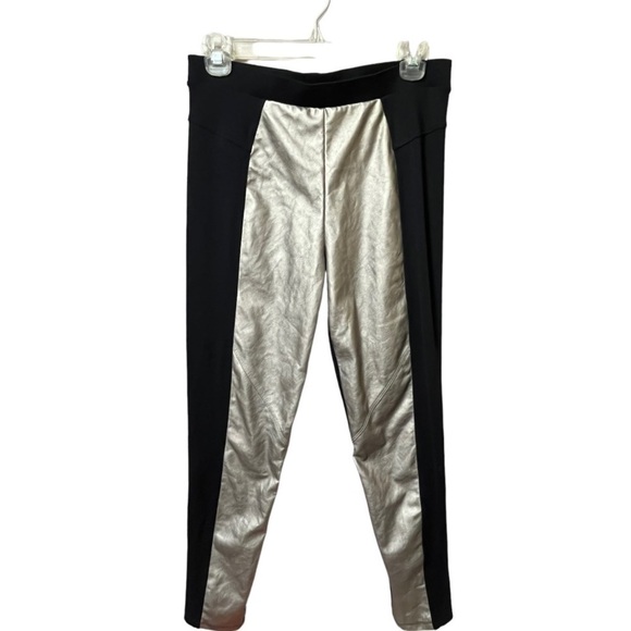 GUESS by Marciano black knit with metallic front panel legging grunge layer fall - Picture 1 of 10